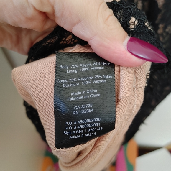 Aritzia Babaton Black Dress 10 Lace Nude lining - Picture 8 of 11